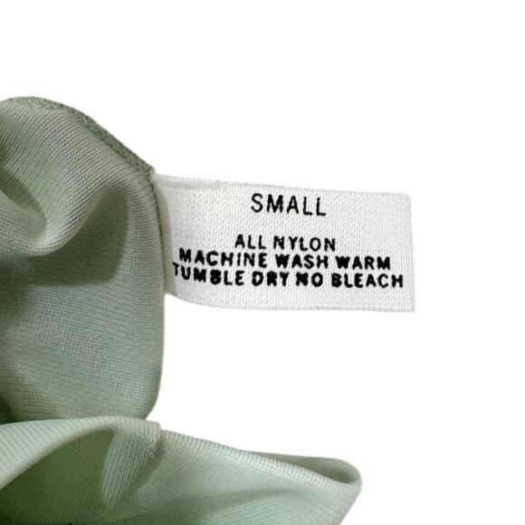 Vintage Shadowline Mint Green Nightgown Small Nylon Lace Floral Robe Sleepwear - Picture 5 of 6